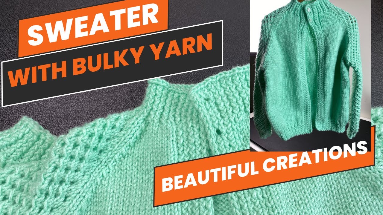Knitting beautiful thick yarn sweater|| मोटी ऊन से स्वेटर बुने || vardhman wool || elegant cardigan
