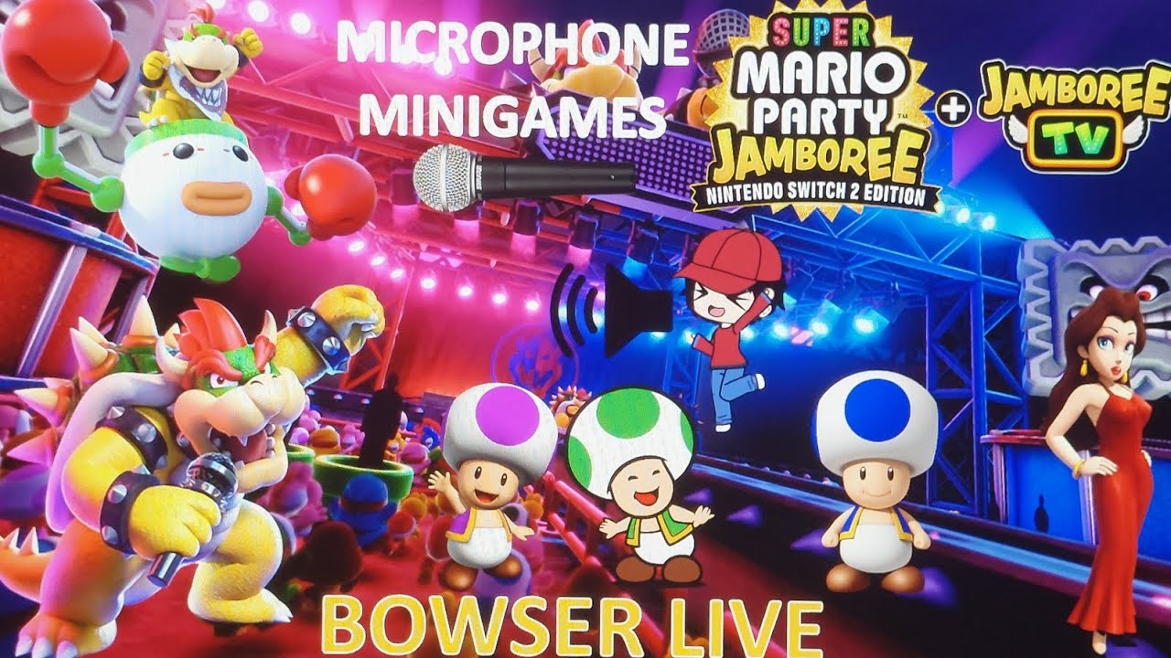 SMPJ + Jamboree TV - Pauline with the Toads in Bowser Live (Microphone Minigames with my Voice🎤🗣)