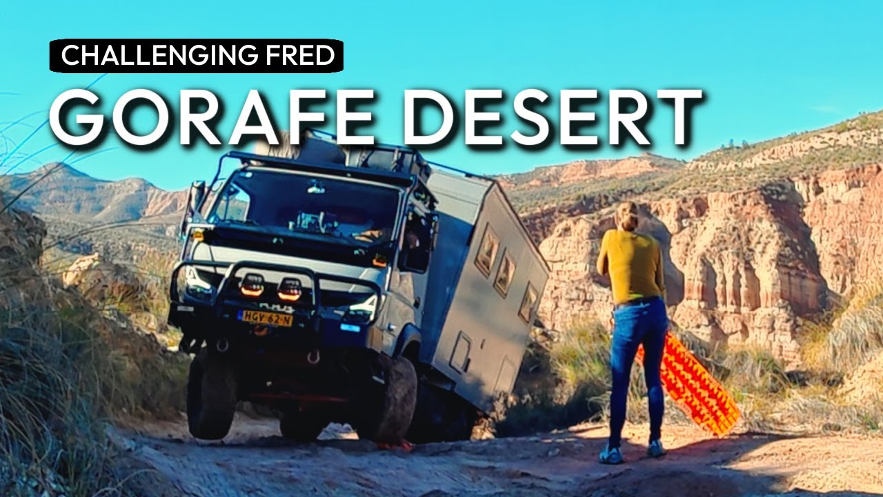 Gorafe Desert in the winter. Challenging our Fuso in the mud.