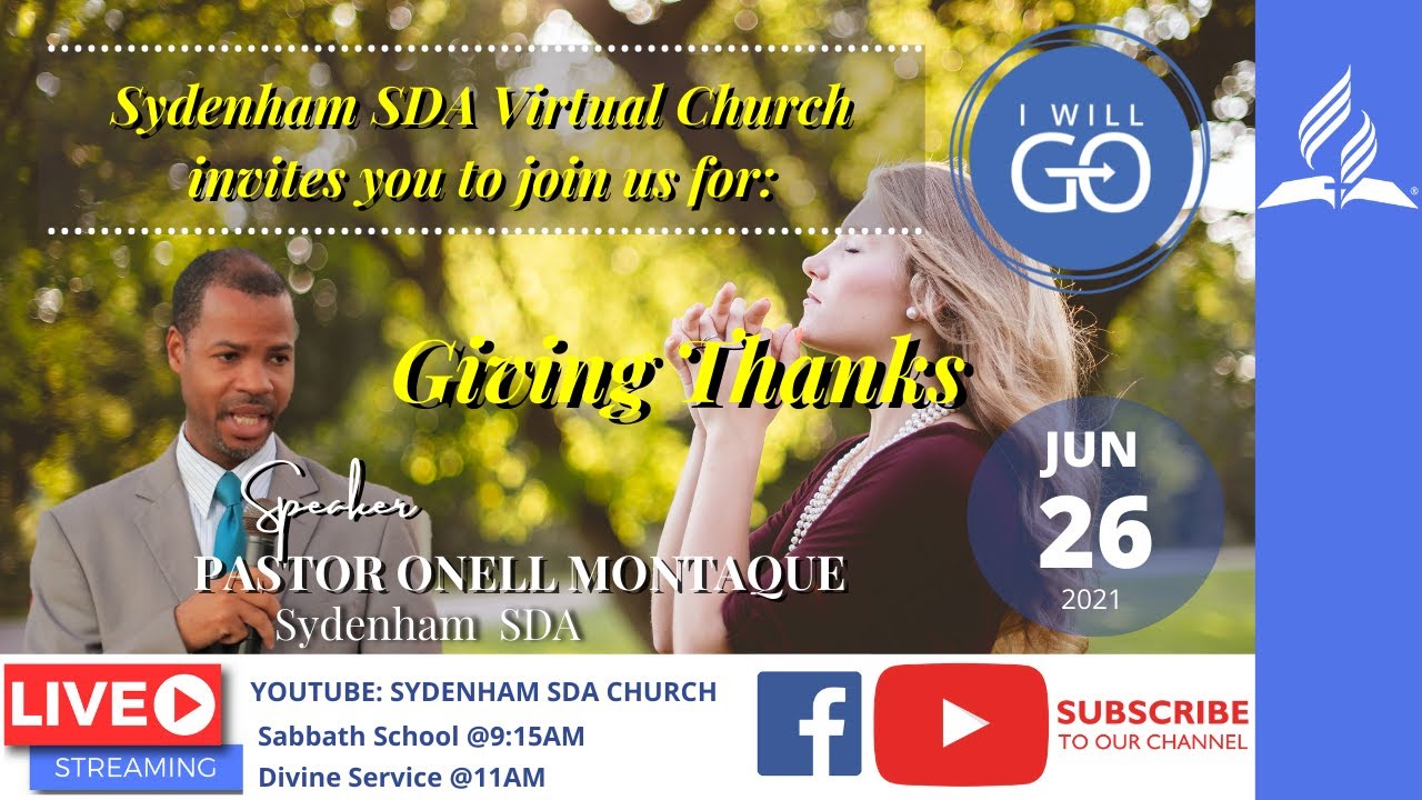 Giving Thanks | Sydenham SDA Virtual Church | 