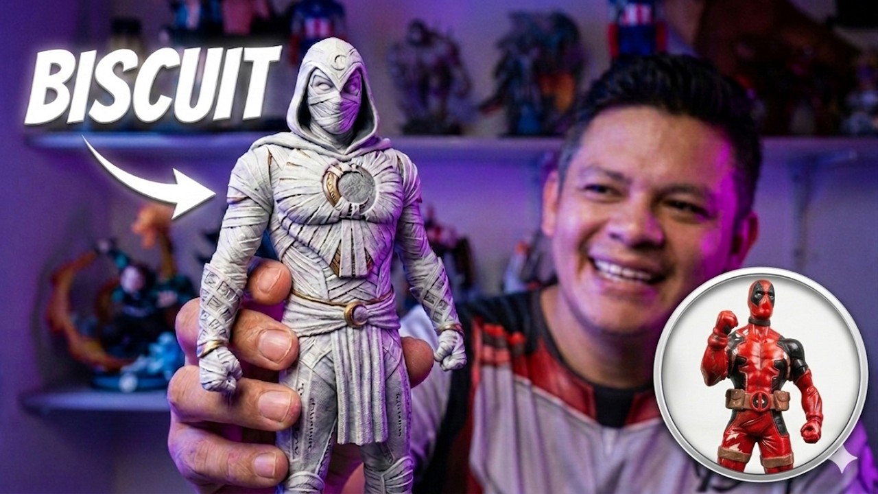 Transformei minha Escultura do Deadpool em biscuit no Cavaleiro da Lua | MOON KNIGHT - Toy Makeover.