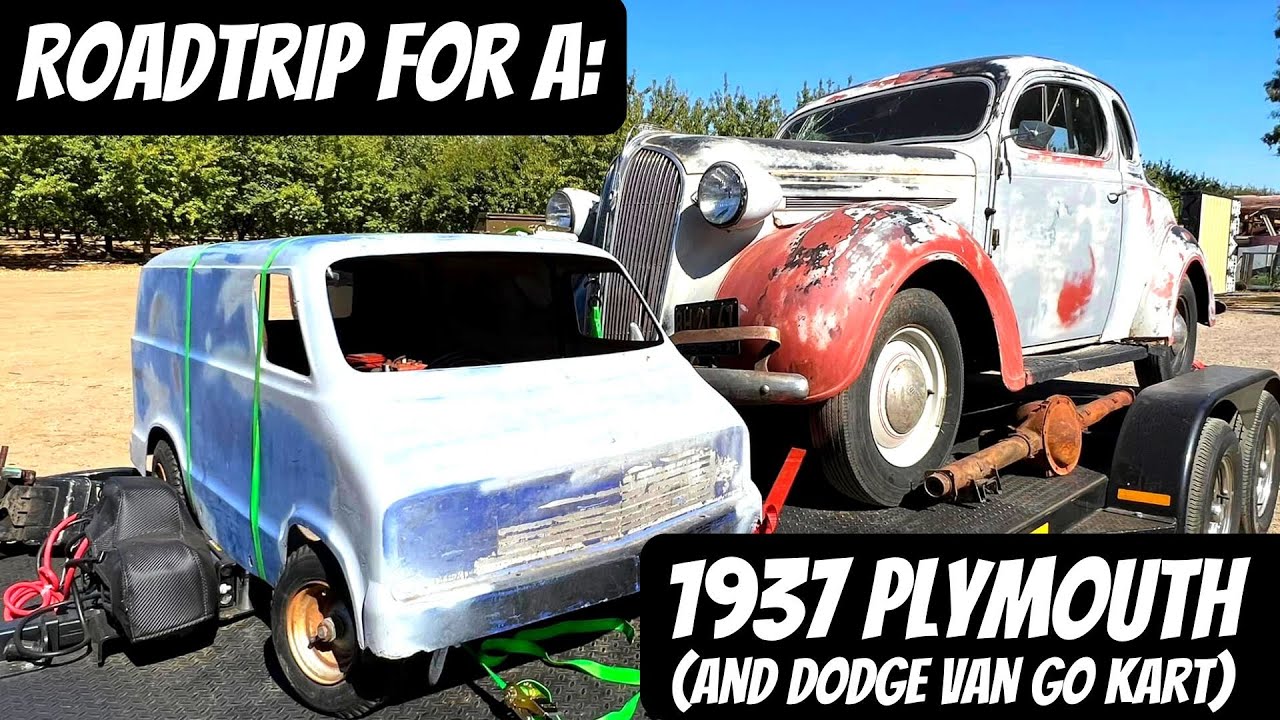 To California for a '37 Plymouth Coupe. El Rancho Hotel Motel, Jackrabbit Trading Post, Route 66