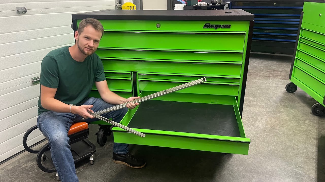 Замена направляющих ящиков в инструментальном ящике Snap-on