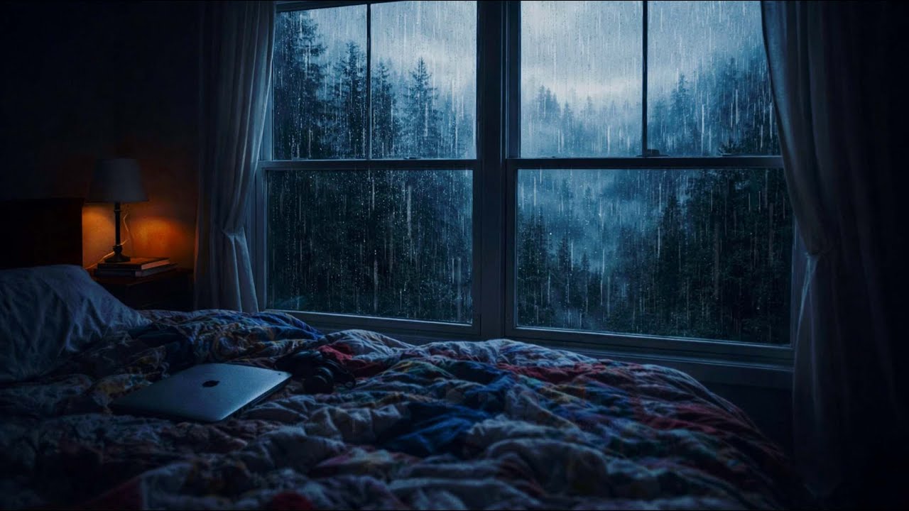 Heavy Rain Sounds for Sleep | Night Rain on Window