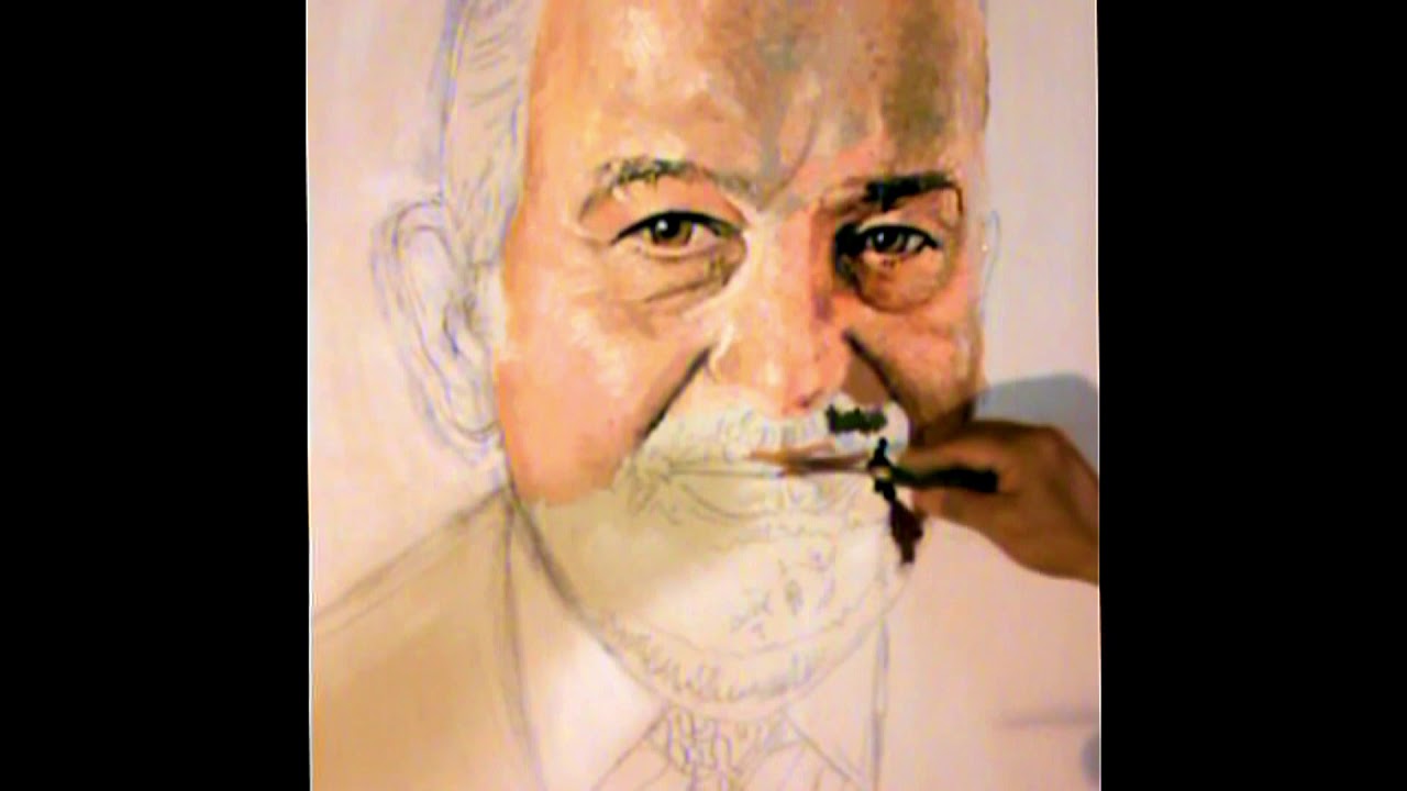 Retrato al oleo con tecnica  espatula proceso y  elaboracion con  Ramon Bernal