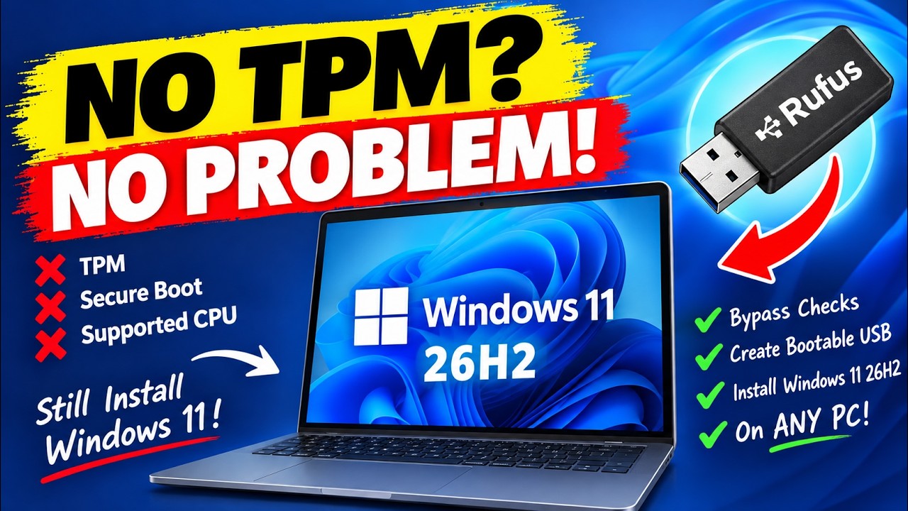 Install Windows 11 26H2 on ANY PC! (Rufus Bypass)