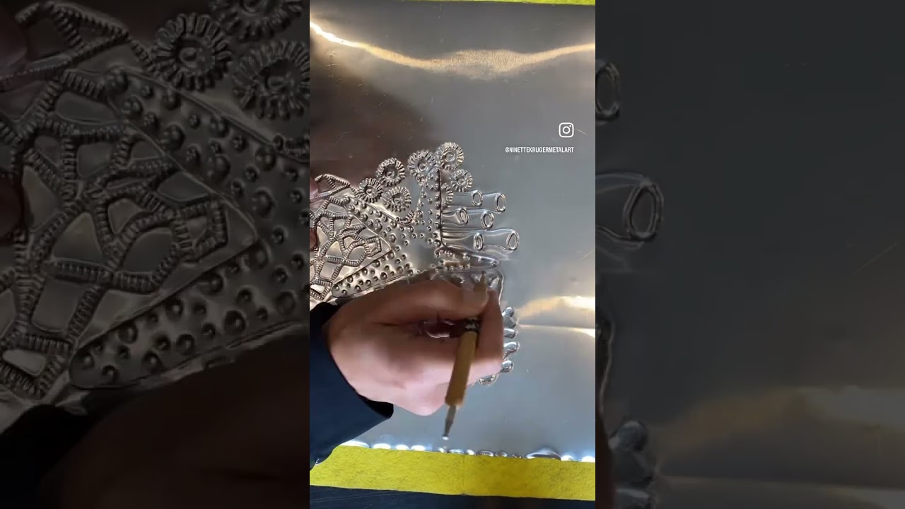 Metal embossing techniques: Online course for beginners #metalembossedart #metalembossing #pewter