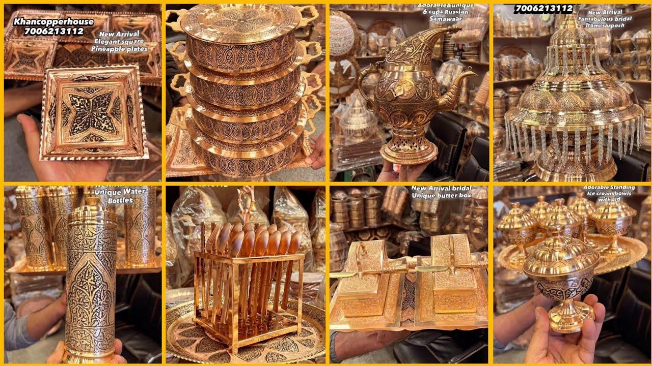 Kashmiri Copper Utensils 🍁 || Copper glass Set 😍 || Copper Bowl Set 💫 || Copper Cutlery Set🍴