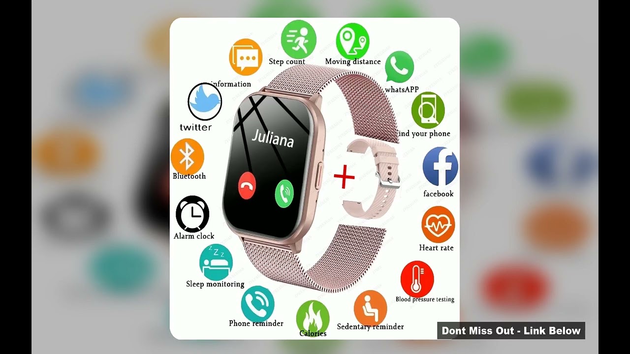 2026 New Lady fashion Smart Watch Men Women Heart Rate Blood Pressure Fitness Tracker Bluetooth Call
