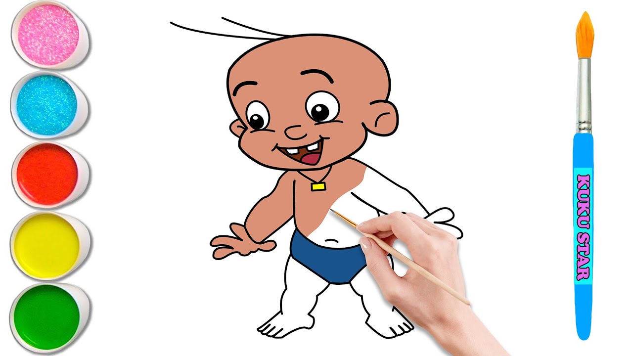 Chota Bheem - Raju Drawing Very Easy  to Draw Mighty Raju for kids learning