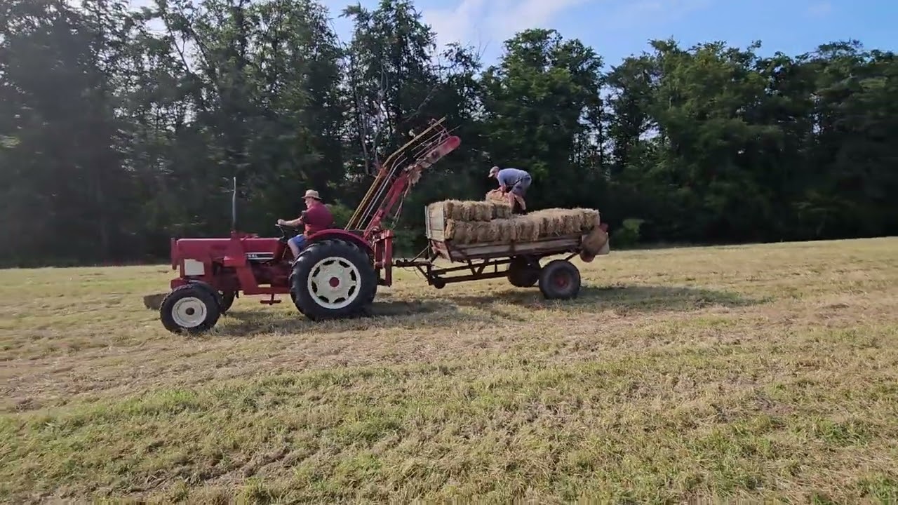 IHC 633 mit Ballenlader von Kruchten beim HD Ballen laden