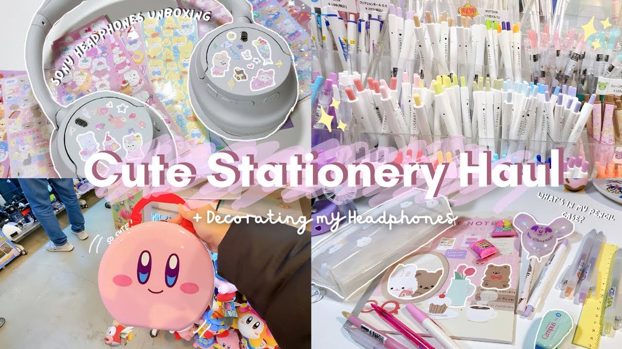 Cute Stationery Haul✨ // Japanese pens, notebooks, and more! + Decorate my headphones with me 🎧