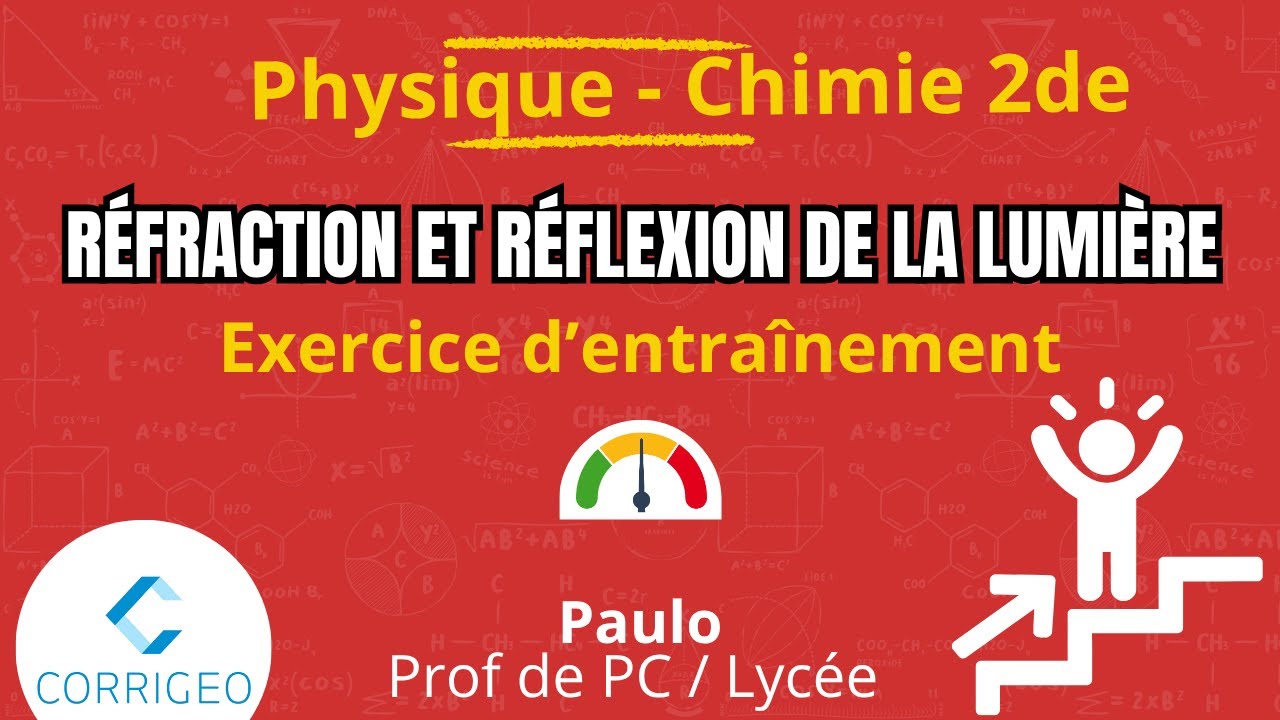 Physique-Chimie seconde/ Exercice difficulté ⭐⭐ - Chapitre 14: Réfraction et réflexion de la lumière