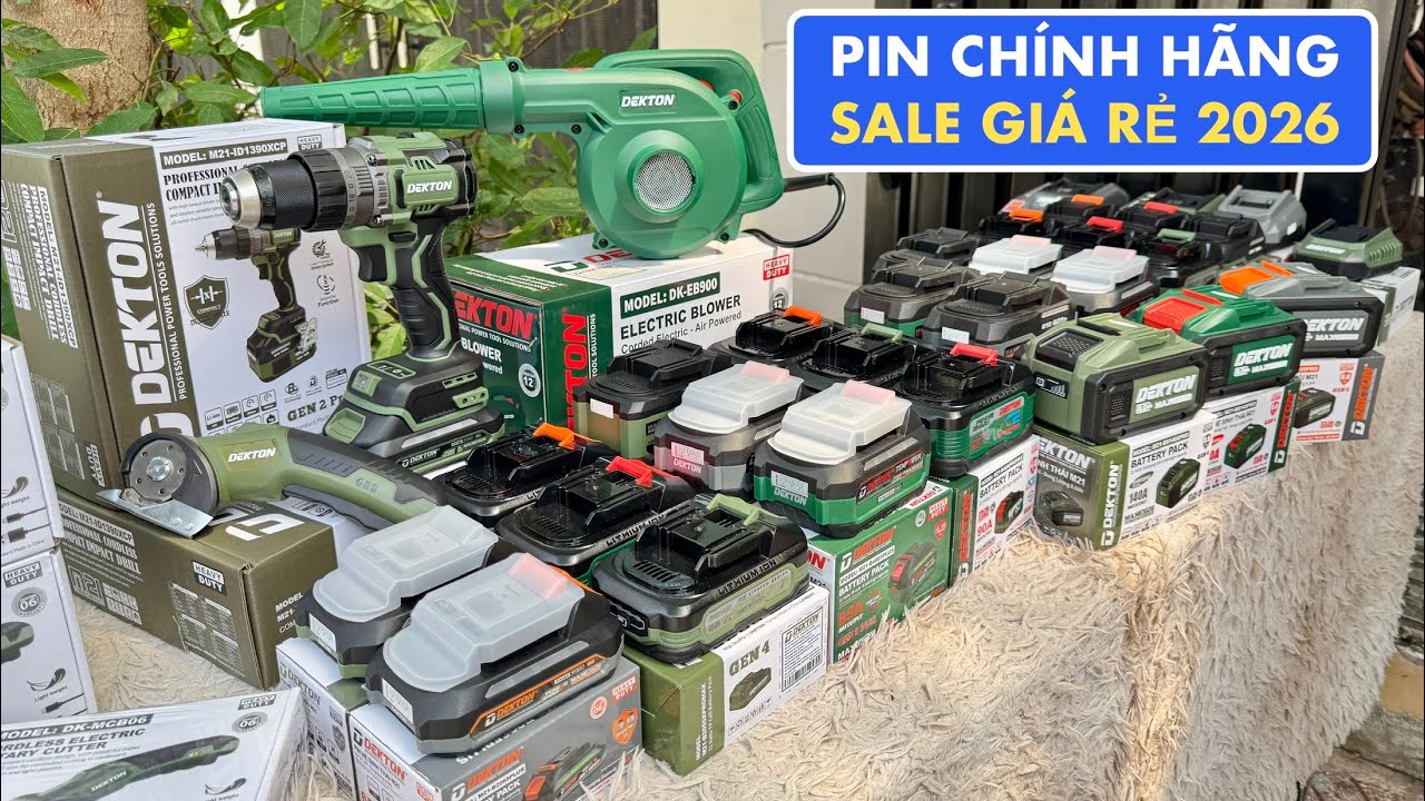 ✅ Tổng Sale Pin Dekton Chính Hãng 2Ah–8Ah Dòng Xả 140A | Xả Kho MCB06, M21-ID1390XCP, EB900 Giá Rẻ