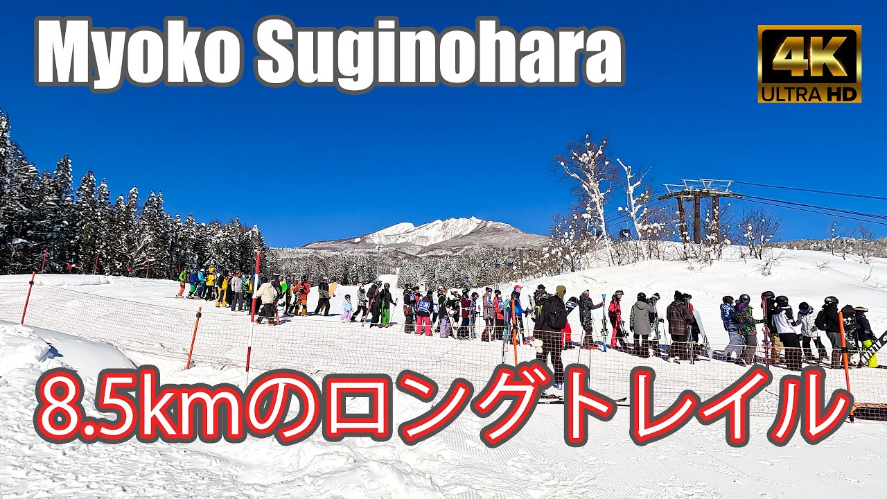 【4K SKI】妙高杉ノ原スキー場：8.5kmのロングトレイル！（Myoko Suginohara）-2023/2/17