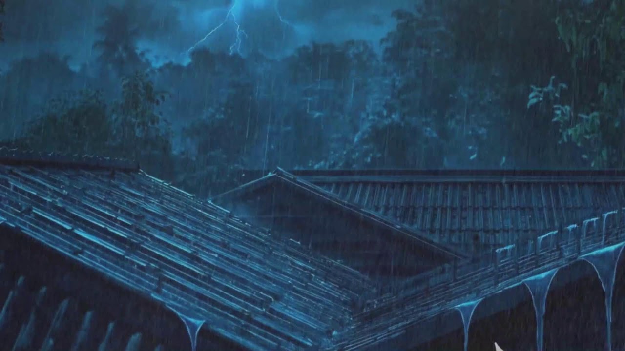 Sleep Well Instantly with Torrential Rain & Powerful Thunder on a Tin Roof of a Deserted Cabin #721