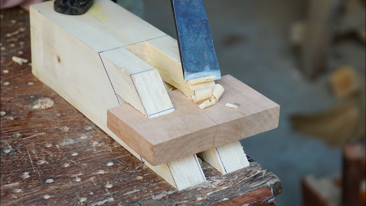 HOW Japanese Hand Cutting Wood Joints , SIMPLE Making Perfect Wood Connection