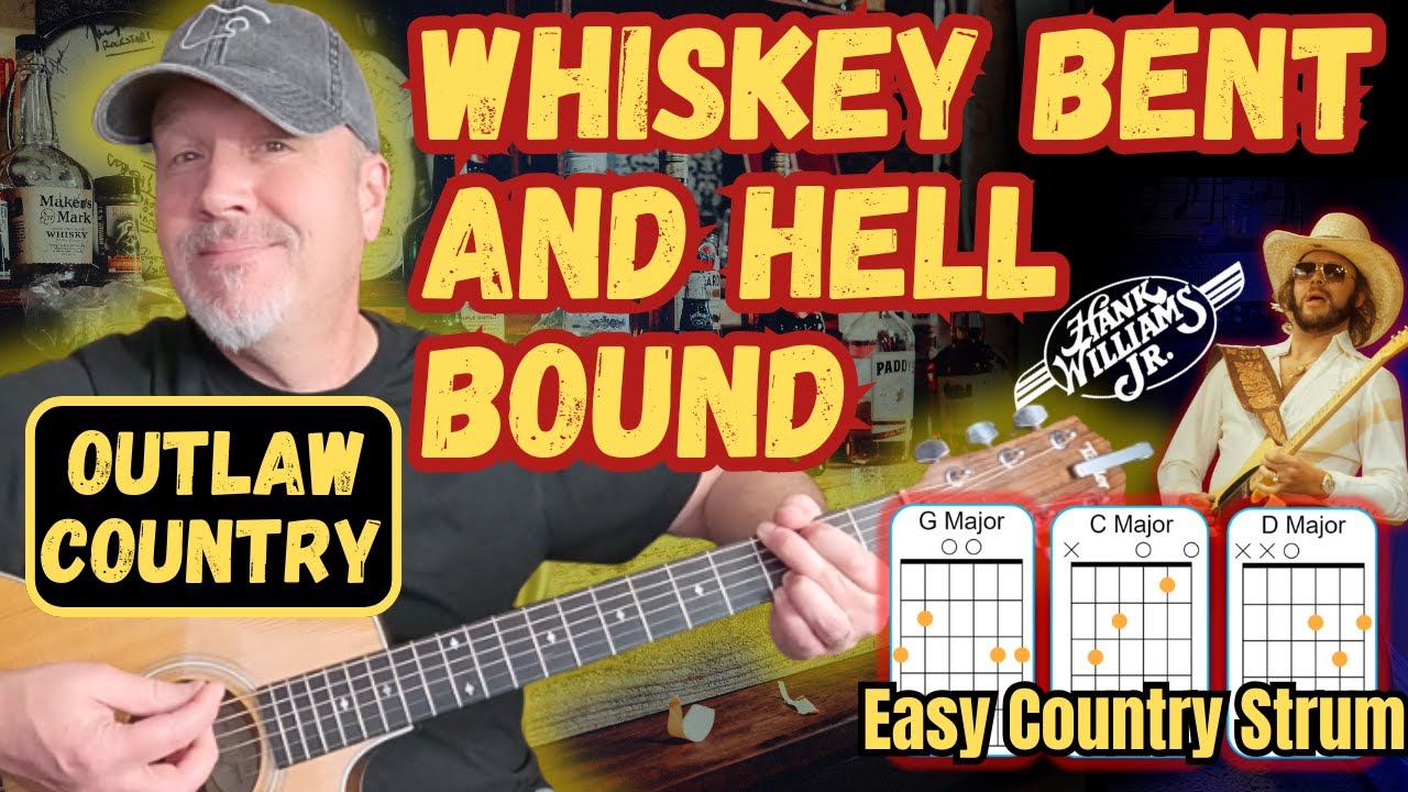 Whiskey Bent and Hell Bound – Хэнк Уильямс младший | Простой урок игры на гитаре (классический ка...