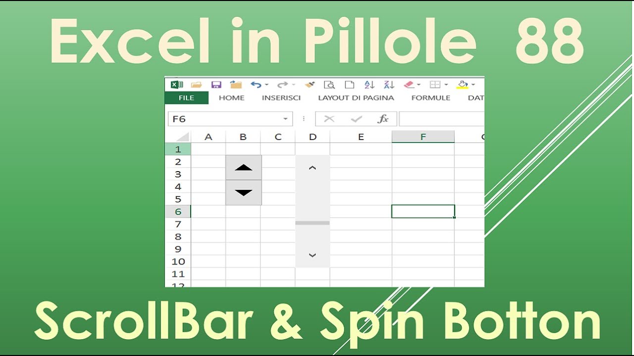 EP88 Barra di Scorrimento (Scrollbar) e Casella di selezione (Spin botton) di excel