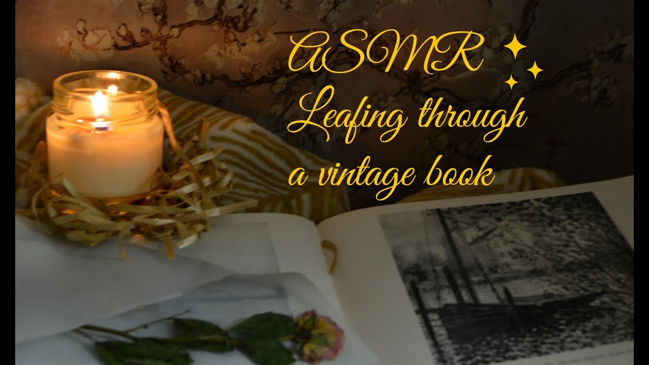 #ASMR Leafing through a vintage book with pages rustling 📕🕯️ No talking.