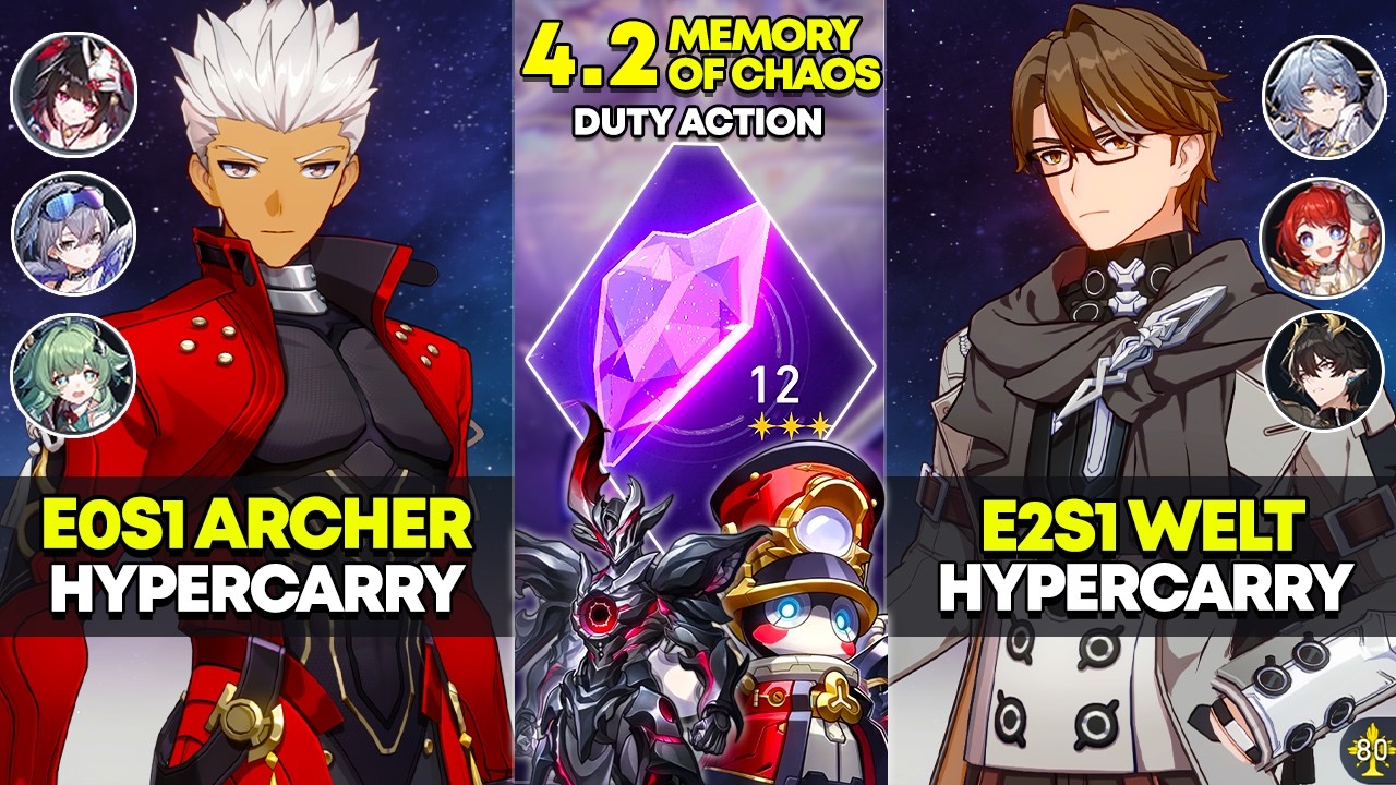 E0S1 Archer Hypercarry & E2S1 Welt Hypercarry | Memory of Chaos 12 | Honkai Star Rail 4.2