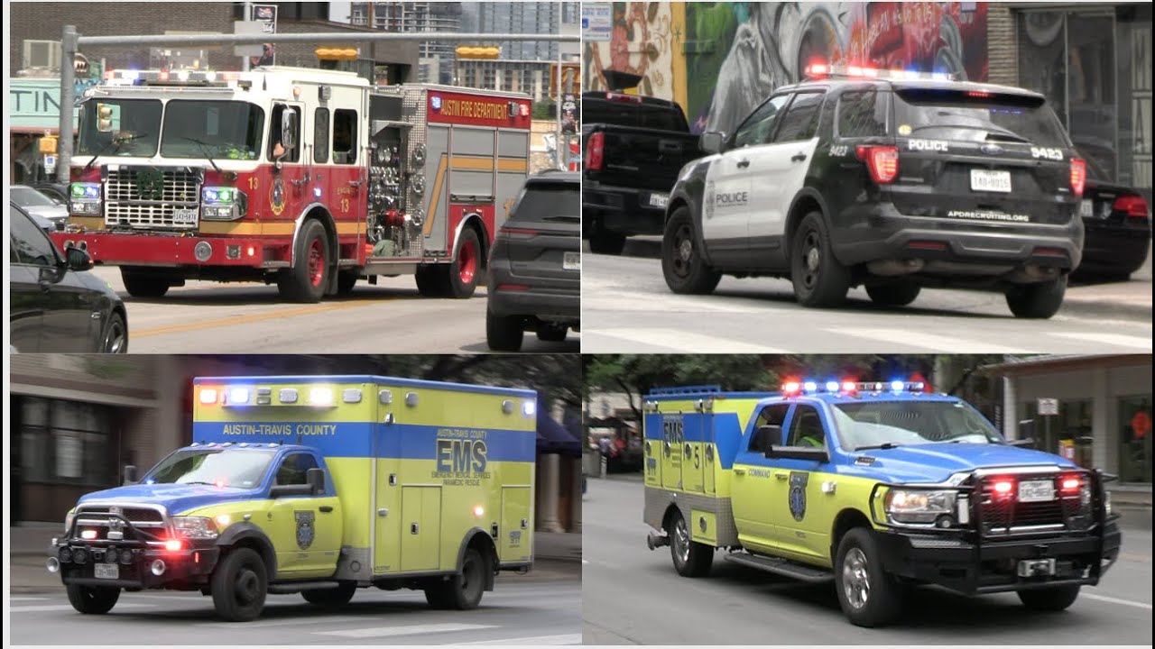 Austin Police, Fire and EMS Responding Code 3 | Texas Compilation.