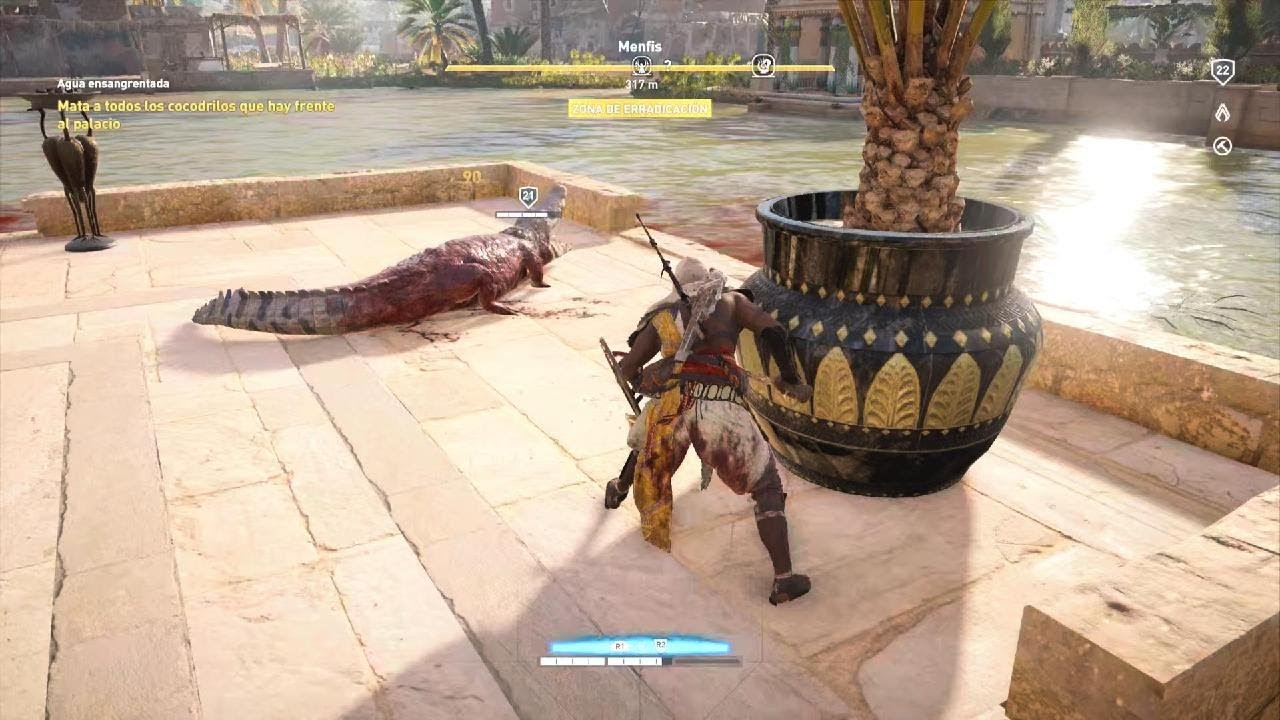 Assassin's Creed Origins. Hacemos Misiones secundarias para subir de nivel.