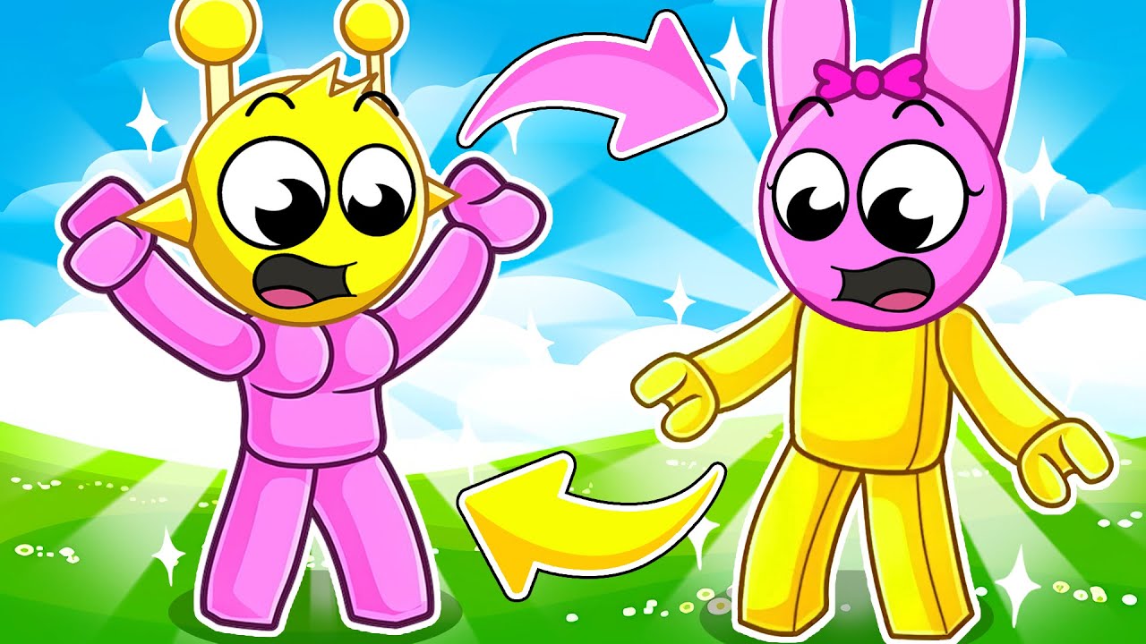 西蒙與平基在ROBLOX中交換身體！(Sprunki)