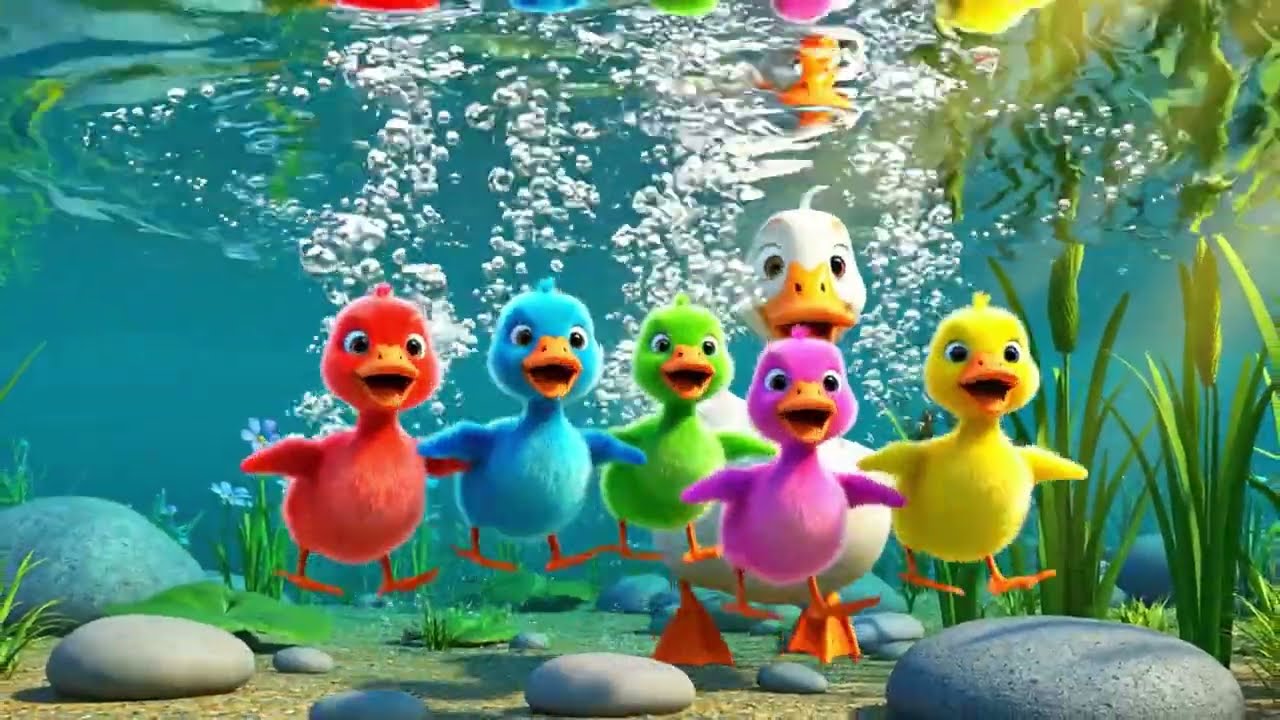 Five Little Ducks Song for Kids | Cute 3D Cartoon Nursery Rhyme on YouTube Kids