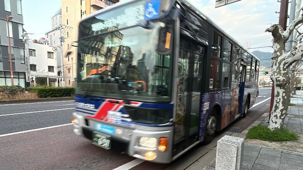西肥バス車窓 松浦町中央公園口→桜馬場→卸団地→大岳台→尼潟→佐世保駅前→佐世保商業高校