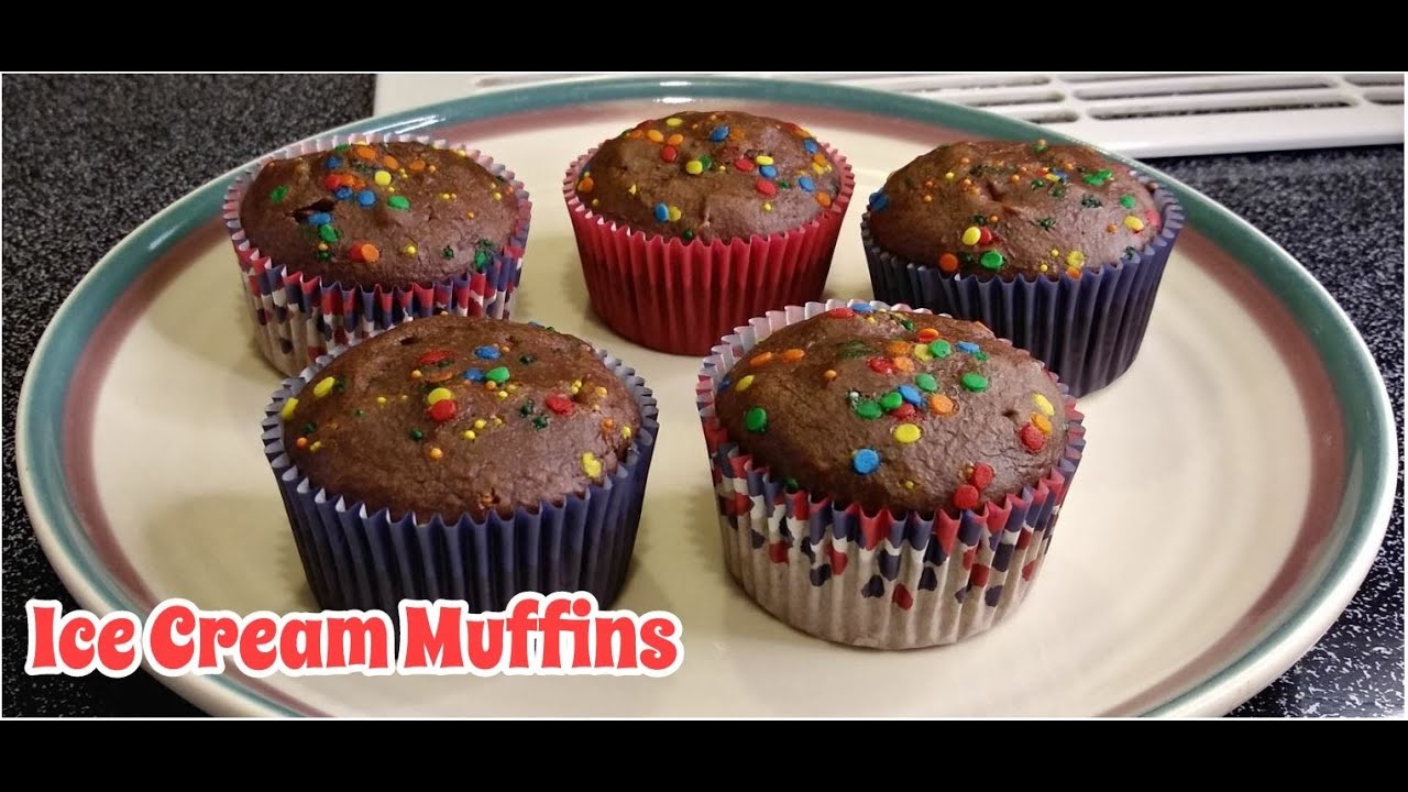 Ice Cream Muffins | 2 Ingredient Ice Cream Muffins | How To Make Ice Cream Muffins | Muffins Recipe