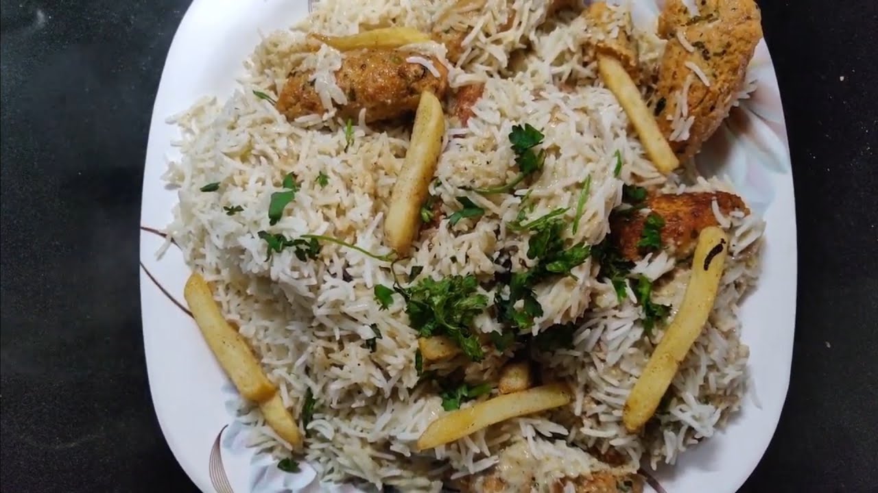 How to make restaurant style Malai Seekh Biryani/White biryani