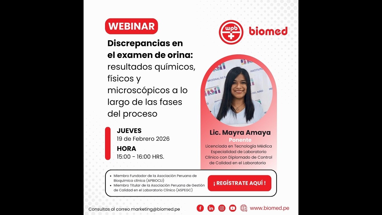 WEBINAR:  Discrepancias en el examen de orina: resultados químicos, físicos y microscópicos
