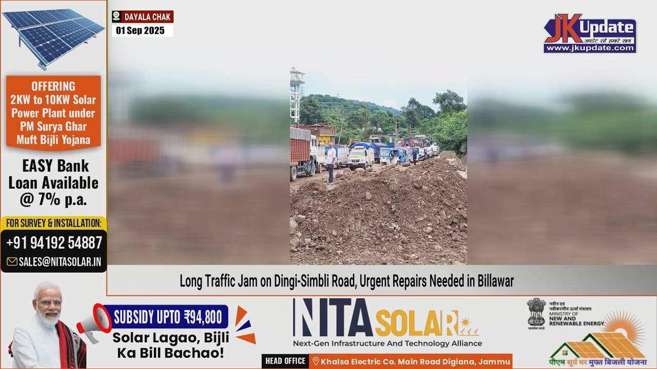 Long Traffic Jam on Dingi Simbli Road, Urgent Repairs Needed in Billawar
