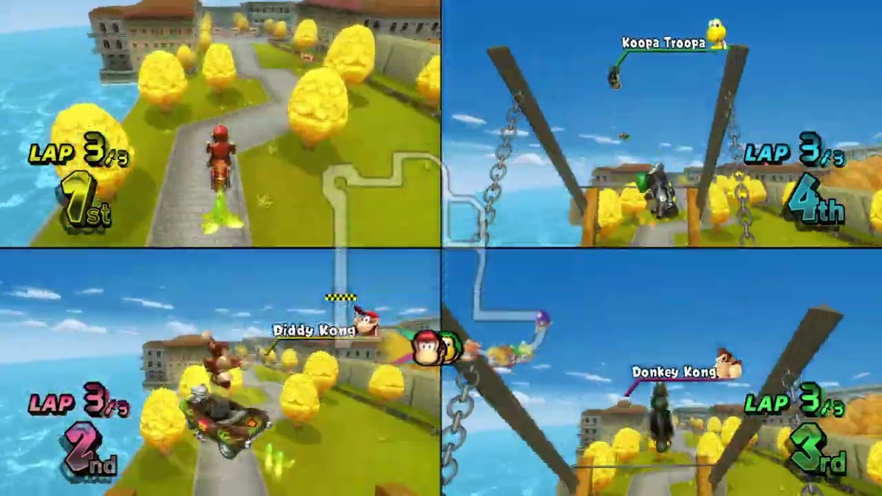 Mario Kart Wii ✦ 4 Players #438 (3 Tracks) 150cc