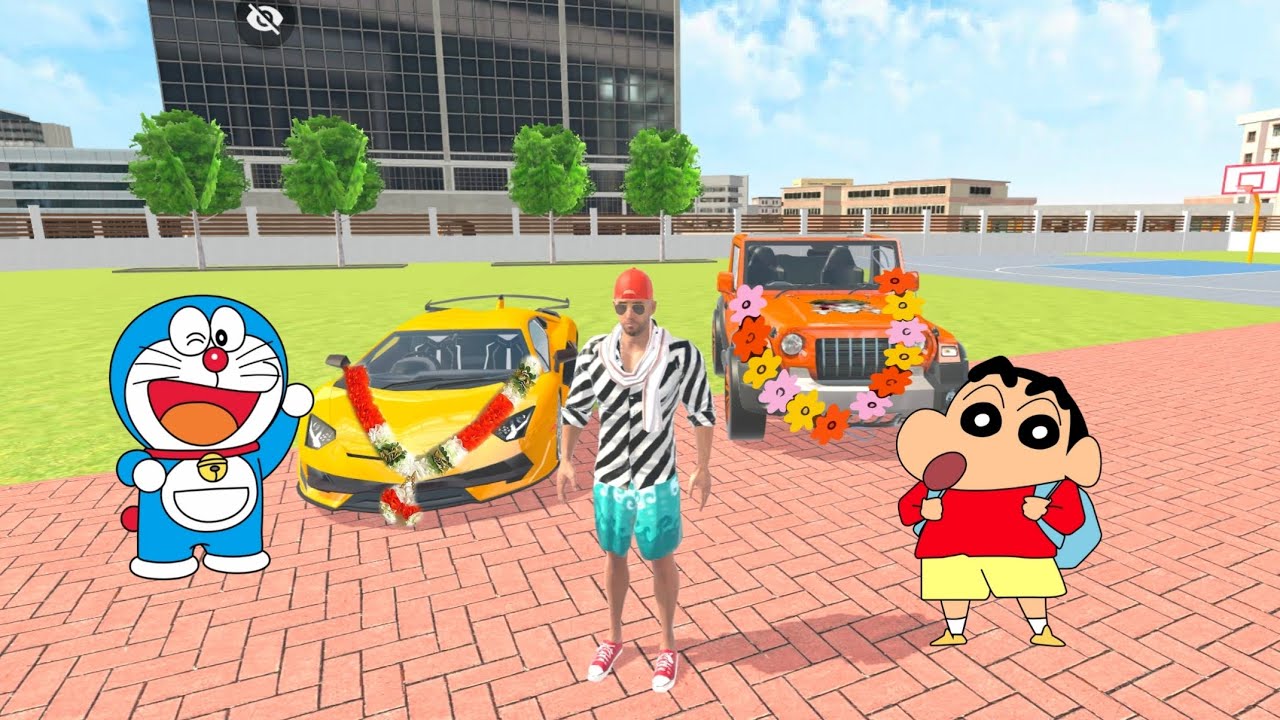 Franklin sinchan and doremon purchase new car delivery 😍 Indian thift auto! Indian bike driving 3d 