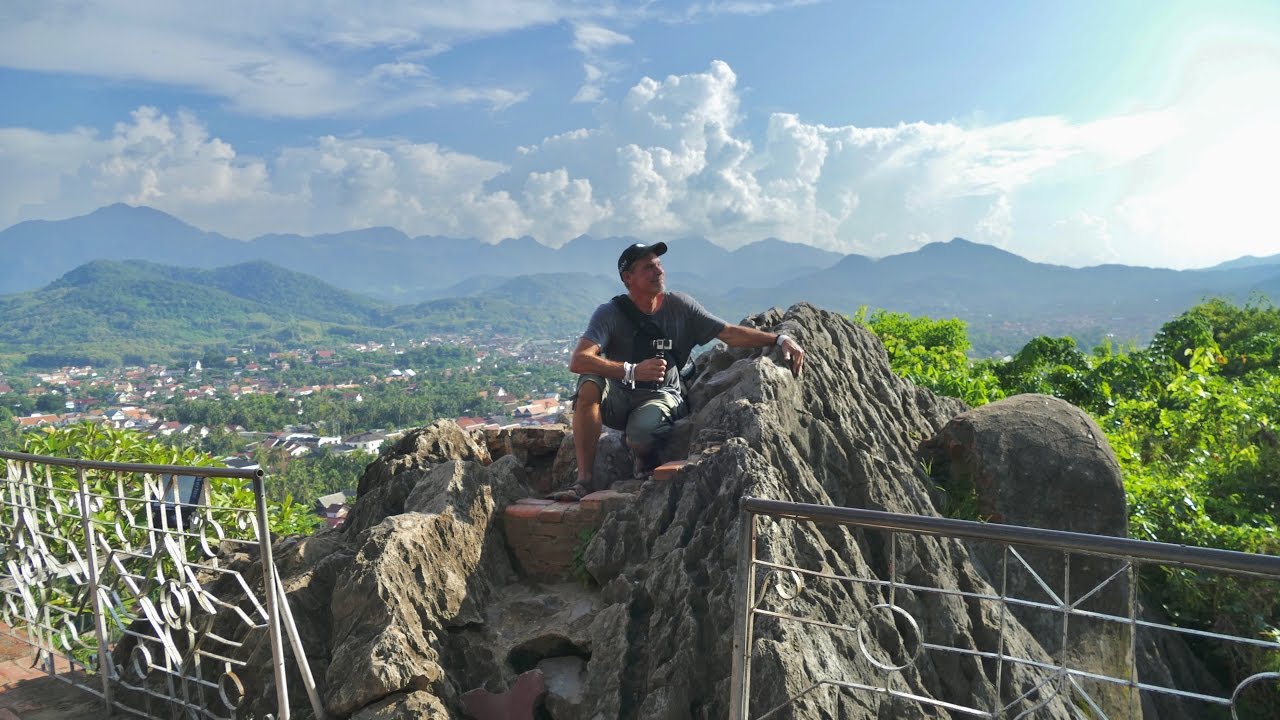 Interesting HIke up Phou Si Hill in Luang Prabang, Laos 4K