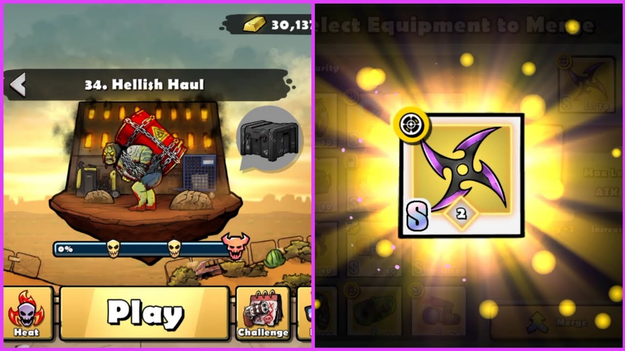 Stage 34 Hellish Haul And New Equipment Shuriken Gameplay With Nimble Set In Earn To Die Rogue
