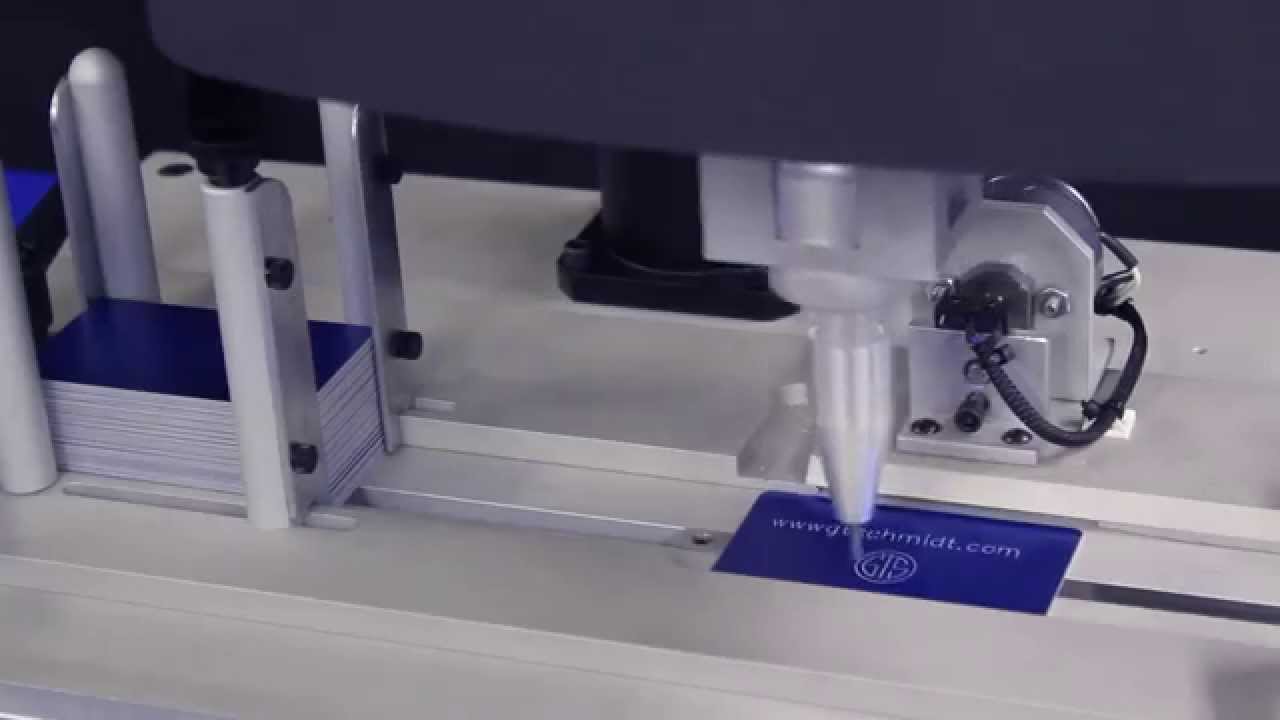 Dot Pin Marking (Dot Peen Marking) with Electric Nameplate Shuttle Feed System - SCHMIDT