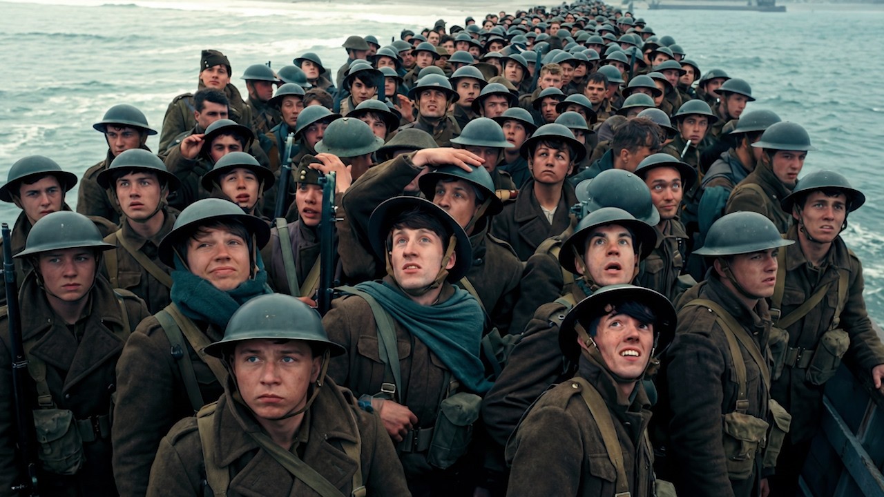 أكبر عملية إنقاذ في التاريخ! الطيران الألماني فوق رؤوسهم والبحر أمامهم | ملخص فيلم Dunkirk