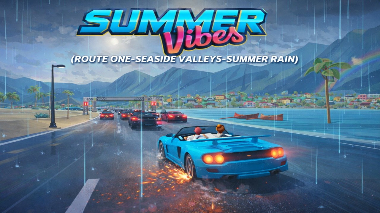 Horizon Chase SUMMER Vibes (ROUTE ONE-SEASIDE VALLEYS-SUMMER RAIN)