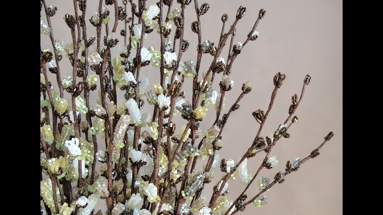 Как сделать Вербу из бисера. Мастер-класс / DIY: How to make Pussy Willow out of beads. Tutorial