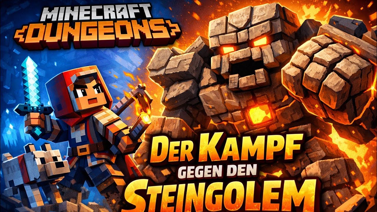Schaffe ich es den Stein Golem zu besiegen🧱😬 - Minecraft Dungeons