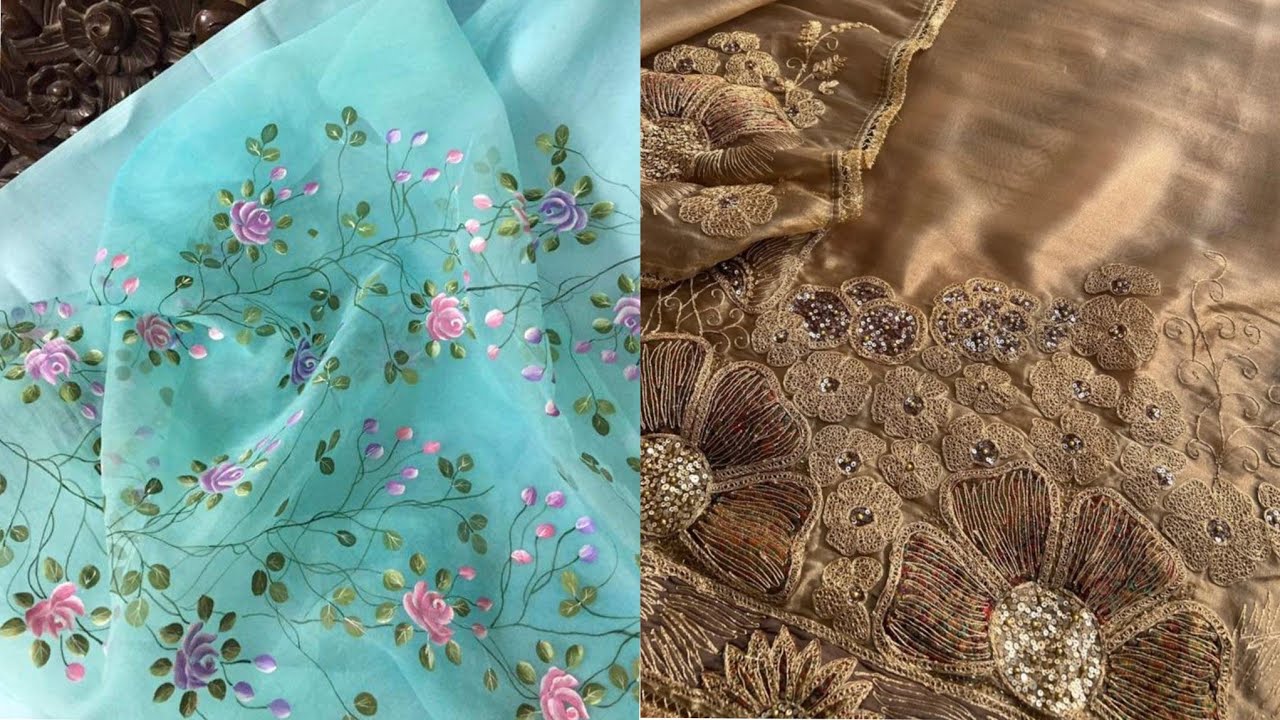 Classy Paksitani Designer Dresses | Handpaint | Pure Pashmina Shawl | Elegant Embellishments 