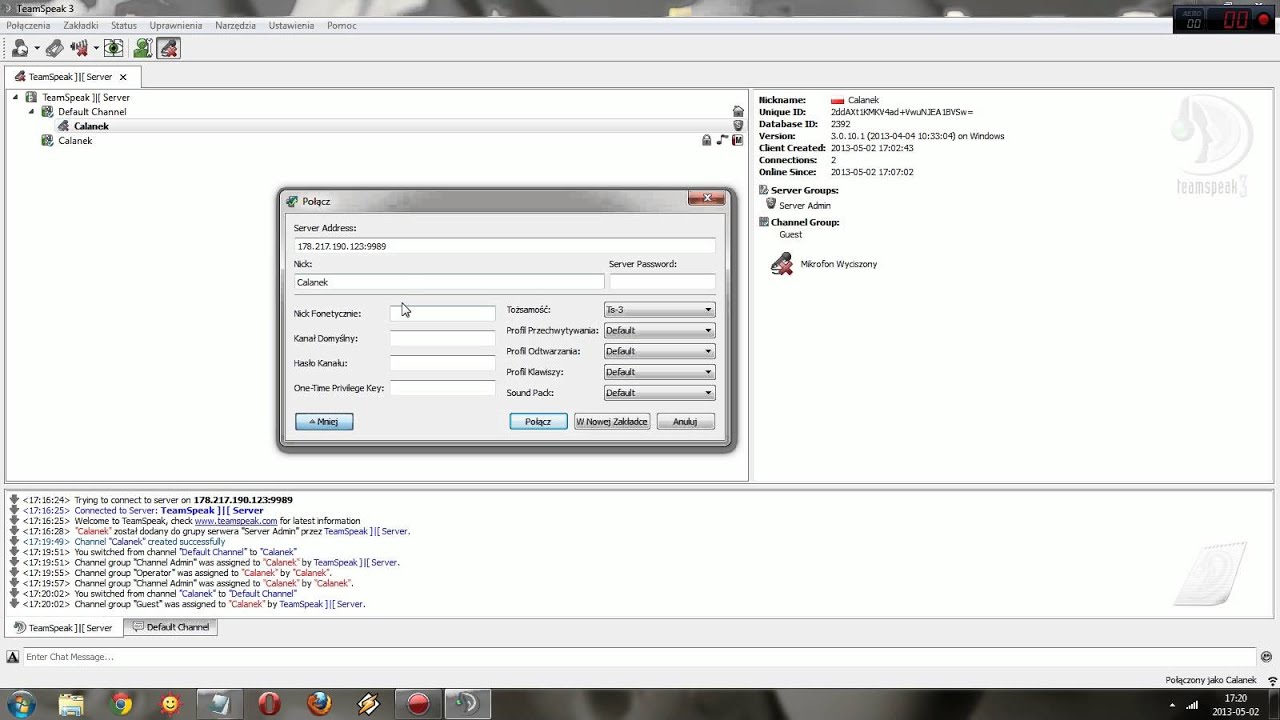 Podstawowa obsługa TeamSpeak3 ! Poradnik ! Zakladnie kanał&oacute;w itp.