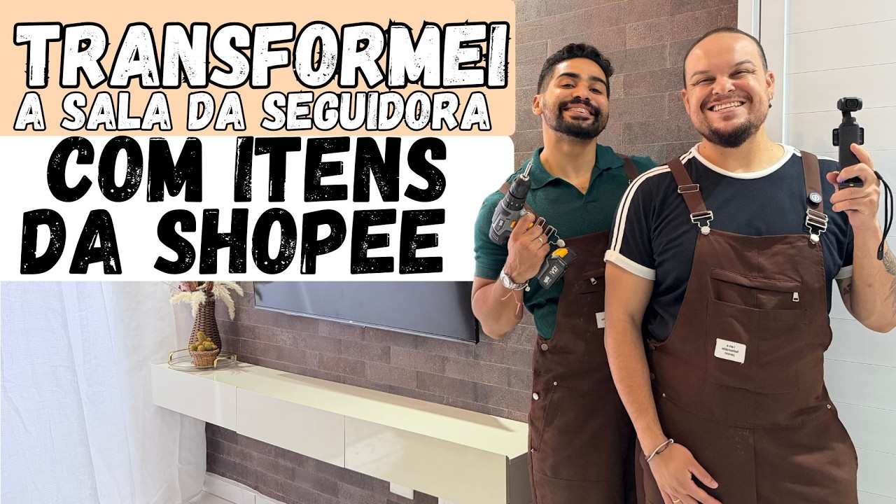 TRANSFORMEI A SALA GASTANDO POUCO! 😱 Decoração da Shopee + Tijolinho Autocolante (ANTES E DEPOIS)