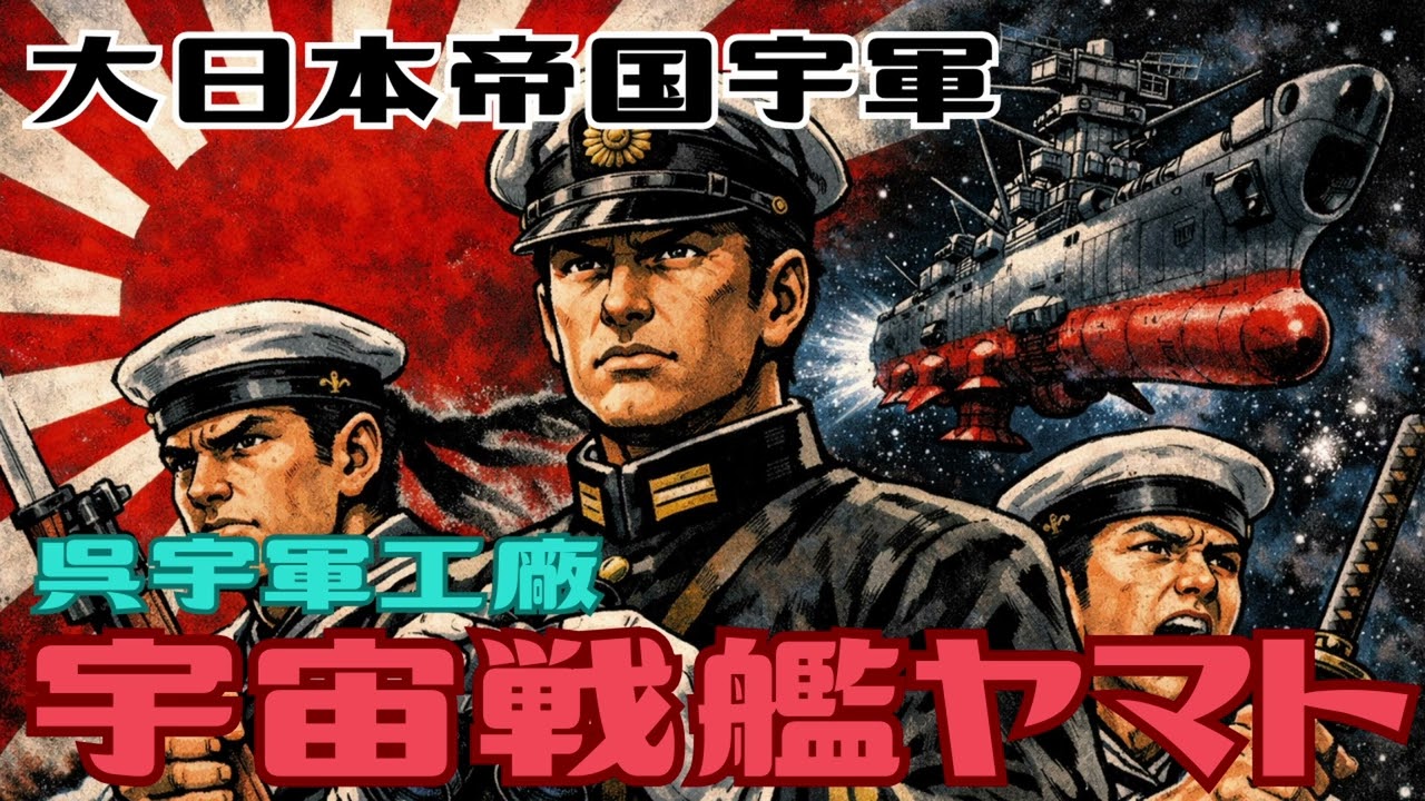 宇宙戦艦ヤマト 大日本帝国宇軍 呉宇軍工廠-  軍歌Ver ※歌詞は概要欄参照 ｜ 佐々木功