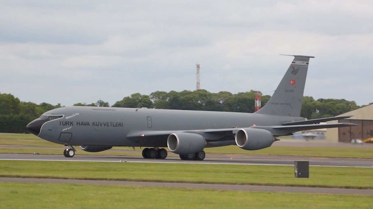 Boeing KC-135R Stratotanker Turkish Air Force departure at RIAT 2016 AirShow