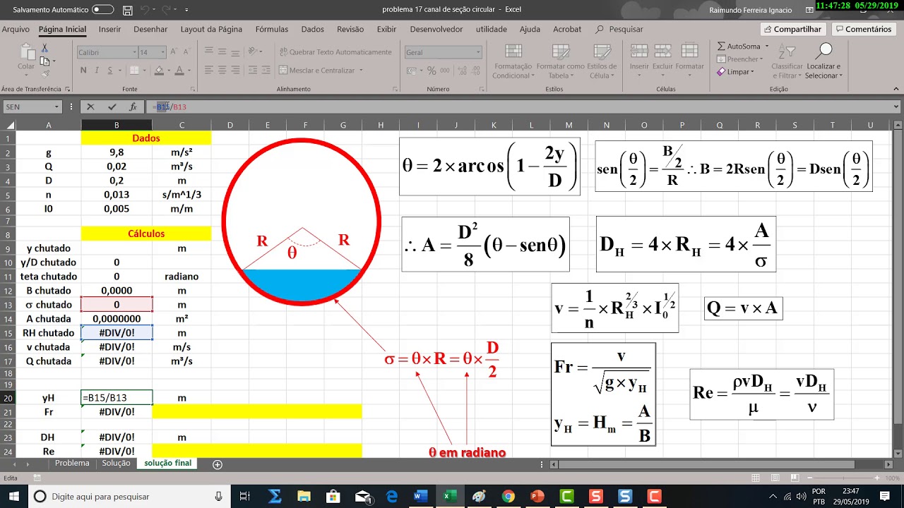 Cálculo_da_profundidade_no_canal_circular_pelo_Excel