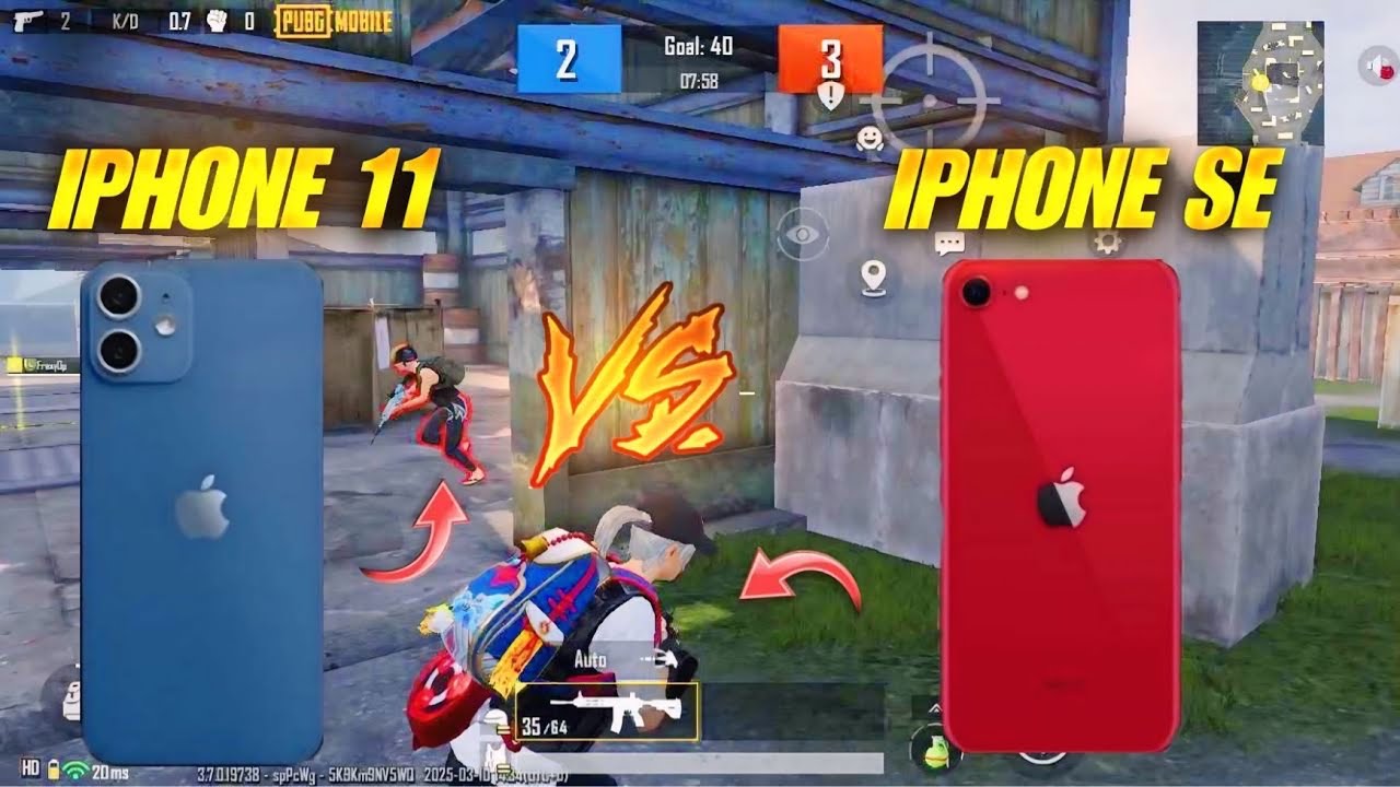 IPHONE 11 VS IPHONE SE 🔥PUBG TEST in 2025 HD+60FPS TEST
